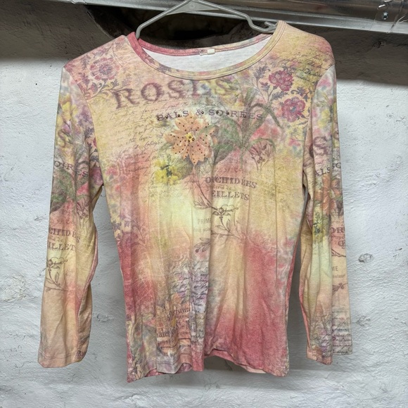 Floral Print Long Sleeve Top - Picture 1 of 2